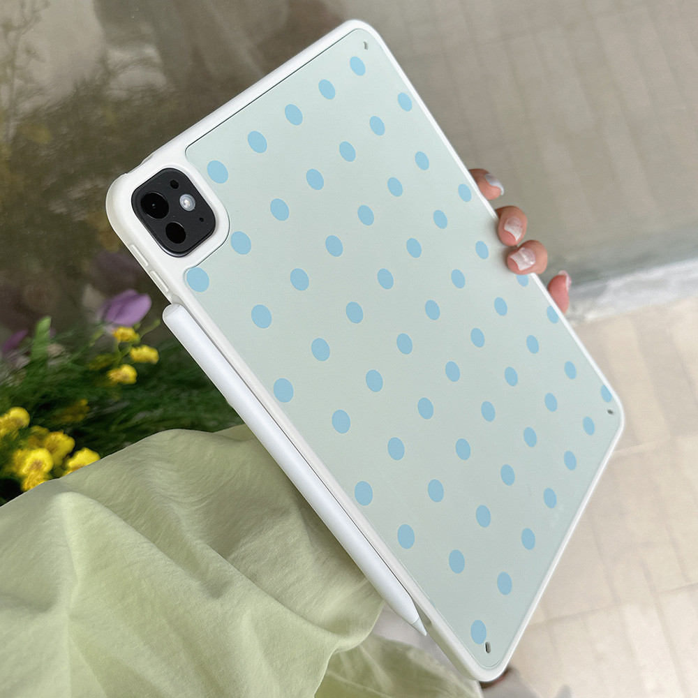 Vỏ cứng Acrylic Blue Wave Point Cover cho Mini6 Mini7 A17Pro IPad 5 6 7 8 9 10 11 A16 Air 2 3 4 5 6 Air 11 M2 Pro10.5 10.2 "Pro11 2018 2020 2021 2022 M4 Pro13 2024 2025