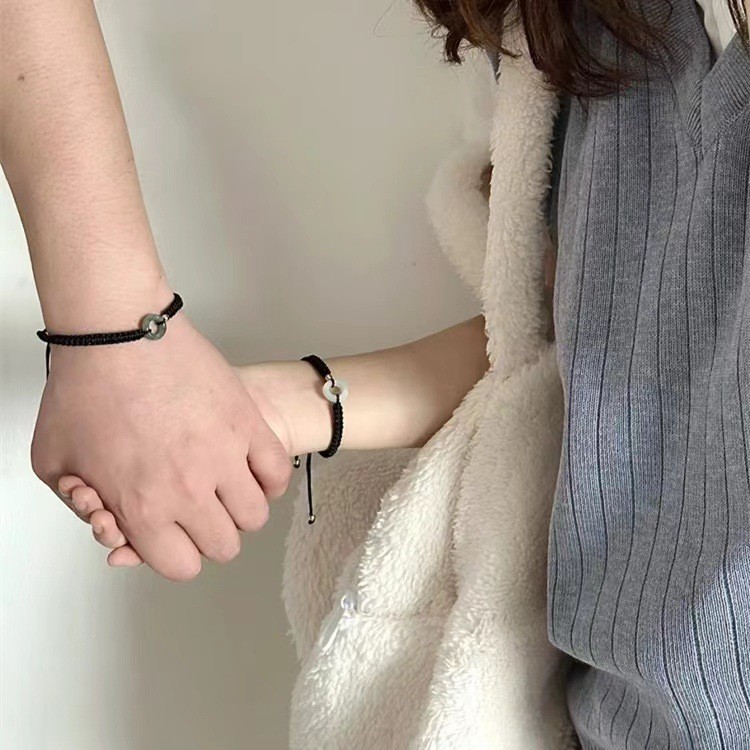 1 / 2 Chiếc Phong Cách Trung Hoa Tối Giản Khóa Hòa Bình Vòng Tay Cặp Đôi - Vintage Điều Chỉnh Được Lắc Tay Phụ Kiên