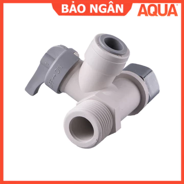 Van chia nước đầu nguồn, van cấp nước máy lọc nước - Khẩu khoá ren 21 ra ống 6mm 10mmn - Linh kiện máy lọc nước