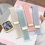 Dây đeo bện Nylon + Vỏ đồng hồ co giãn thoáng khí cho Apple Watch Series11 / 10 46mm 42mm Ultra3 / 2 / 1 49mm 9 8 7 6 5 4 SE 45mm 44mm 41mm 40mm