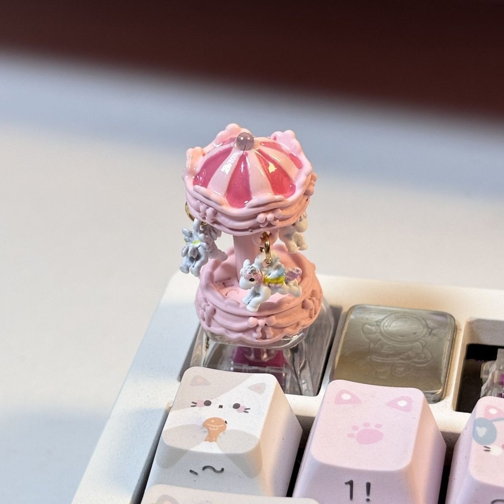 Handmade Sáng Tạo Màu Hồng Carousel Keycaps Cô Gái Quà Tặng Cho Công ...