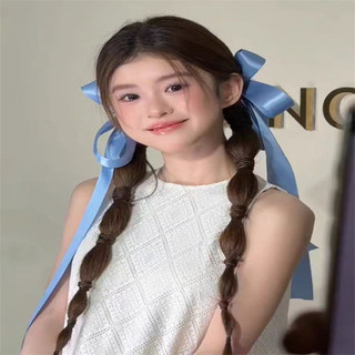Khí chất phóng đại ngọt ngào và nữ tính, kẹp tóc nơ ba chiều màu xanh Hàn Quốc