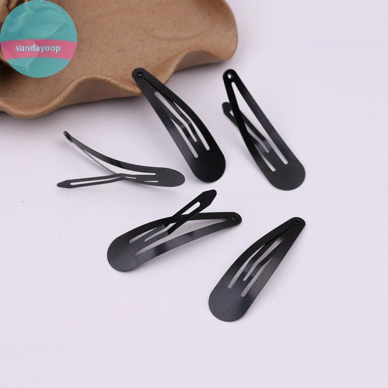 Sund 50 Chiếc Đơn Giản Kim Loại Kẹp Tóc Bạc Vàng Đen BB Phụ Kiên Tự Làm Handmade Cho Bé Gái
