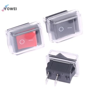 YOWEI 5 Nút ấn 2Pin Snap-in Bật / Tắt Rocker có nắp chống nước Đen VN