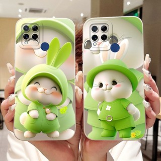 Dành Cho Realme C15 C12 C25 C25s Mới Thỏ Mèo Hoạt Hình Vỏ Bảo Vệ Ống Kính Silicon Mềm Vỏ Điện Thoại