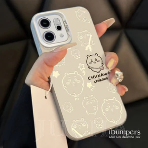 ibumpers Ốp Điện Thoại iPhone Họa Tiết Chikawa Dễ Thương Cho IPhone 16 15 14 12 13 11 Pro Max IP 7 8 Plus X XS XR Ốp Lưng IMD Cứng Và Nhẵn