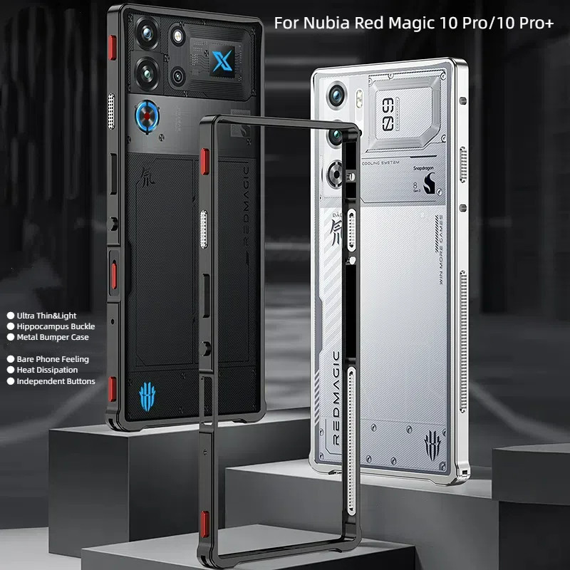 Siêu Mỏng Nhẹ Hippocampus Khóa Kim Loại Ốp Lưng Dành Cho ZTE Nubia Red Magic 10 Pro RedMagic 10Pro + Vỏ Điện Thoại