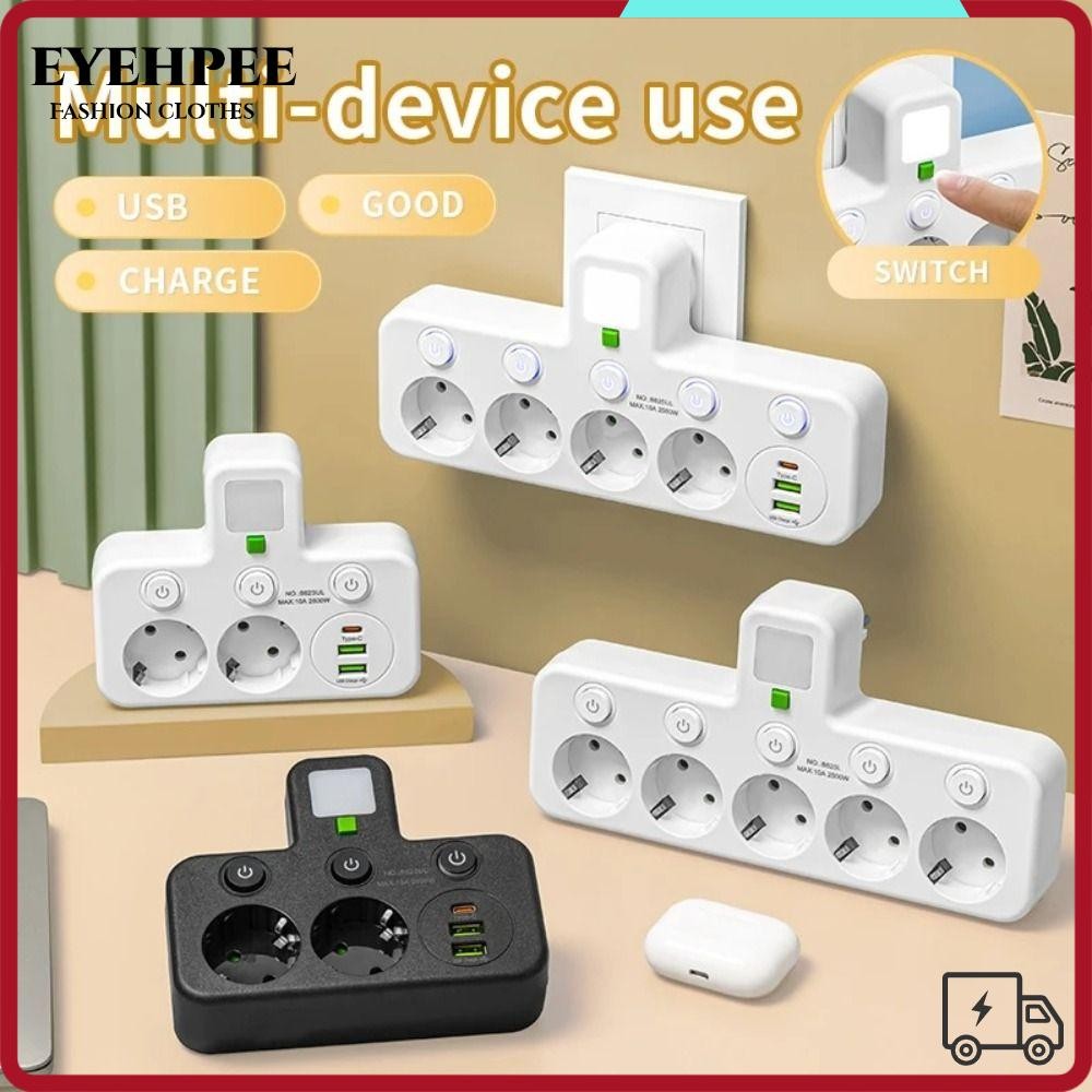 Ổ cắm điện EYEHPEE, Cổng USB Type-C đa cổng Ổ cắm EU, Nhựa sạc nhanh ...