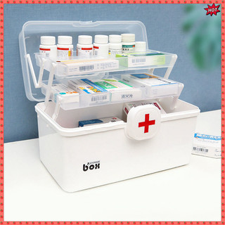 [CXLCZY] Hộp đựng thuốc nhiều lớp gia dụng Hộp lưu trữ dung lượng lớn Hộp lưu trữ thuốc Hộp y tế Hộp sơ cứu Gói gia đình Thuốc đứng khẩn cấp y tế First A