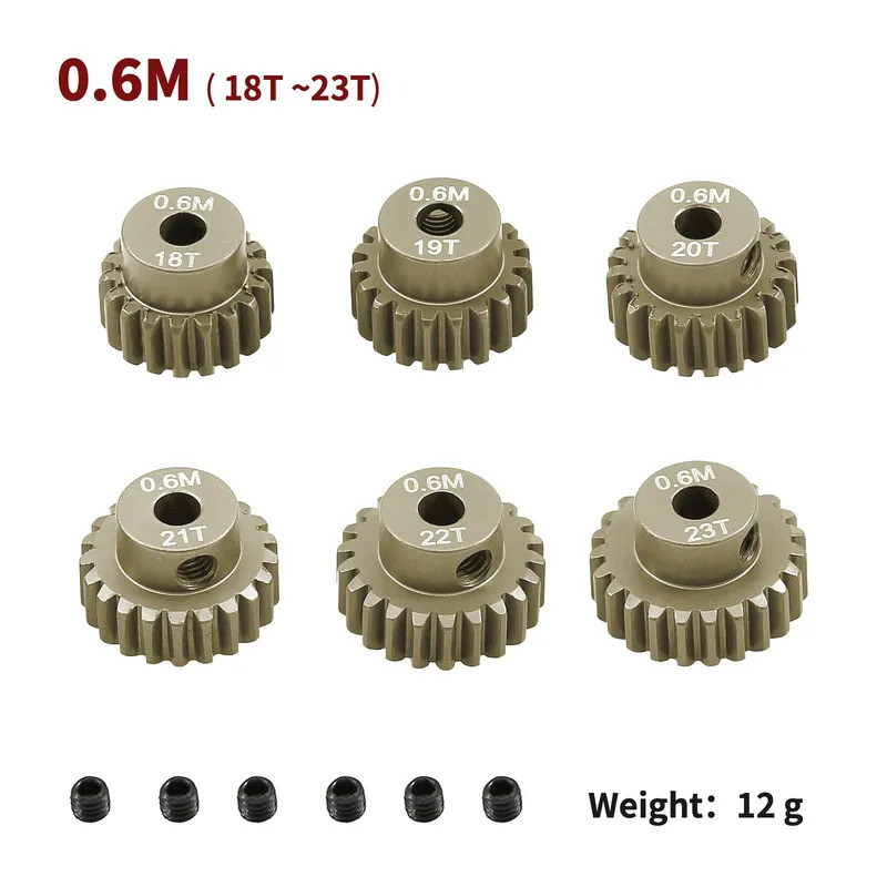 M0.6 3.175mm 13T 15T 17T 18T 20T 22T 24T 28T 30T 33T Hợp Kim Nhôm Bánh Răng Động Cơ Bánh Răng Cho 1 / 10 RC Xe Mô Hình