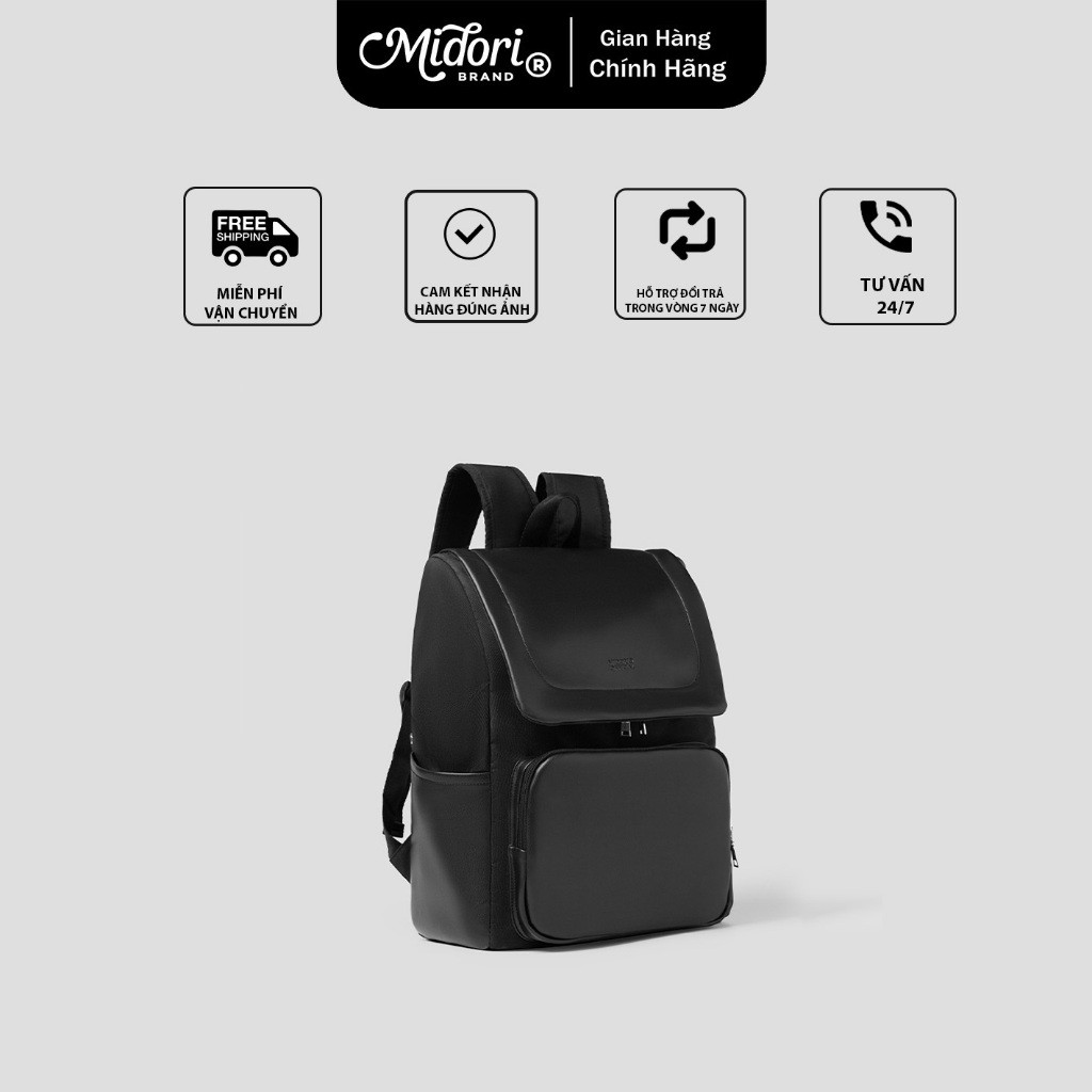Balo Phối Da PU PAIX Đi Học Nam Nữ Đựng Laptop Thời Trang Unisex Trượt Nước | MIDORI FOR MAN