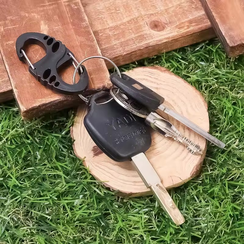 2 / 4 Ba Lô Cắm Trại Di Động Hình Chữ S Khóa Móc Khóa Ngoài Trời Paracord Dây DIY Phụ Kiện
