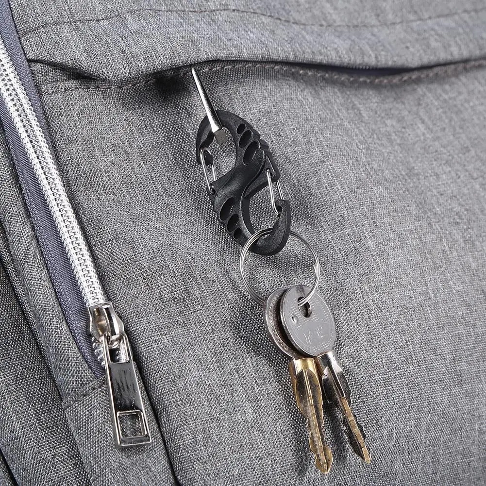 2 / 4 Ba Lô Cắm Trại Di Động Hình Chữ S Khóa Móc Khóa Ngoài Trời Paracord Dây DIY Phụ Kiện