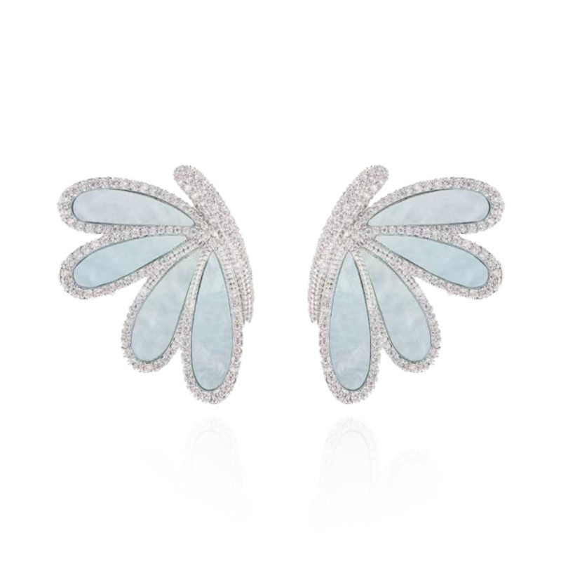 Bông tai bướm sang trọng nhẹ nhàng phong cách mới thanh lịch Zircon