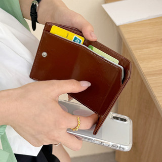 Ví nữ da PU đầy màu sắc Khóa dễ thương Hộp đựng thẻ đa chức năng có thể gập lại Ví đựng tiền xu