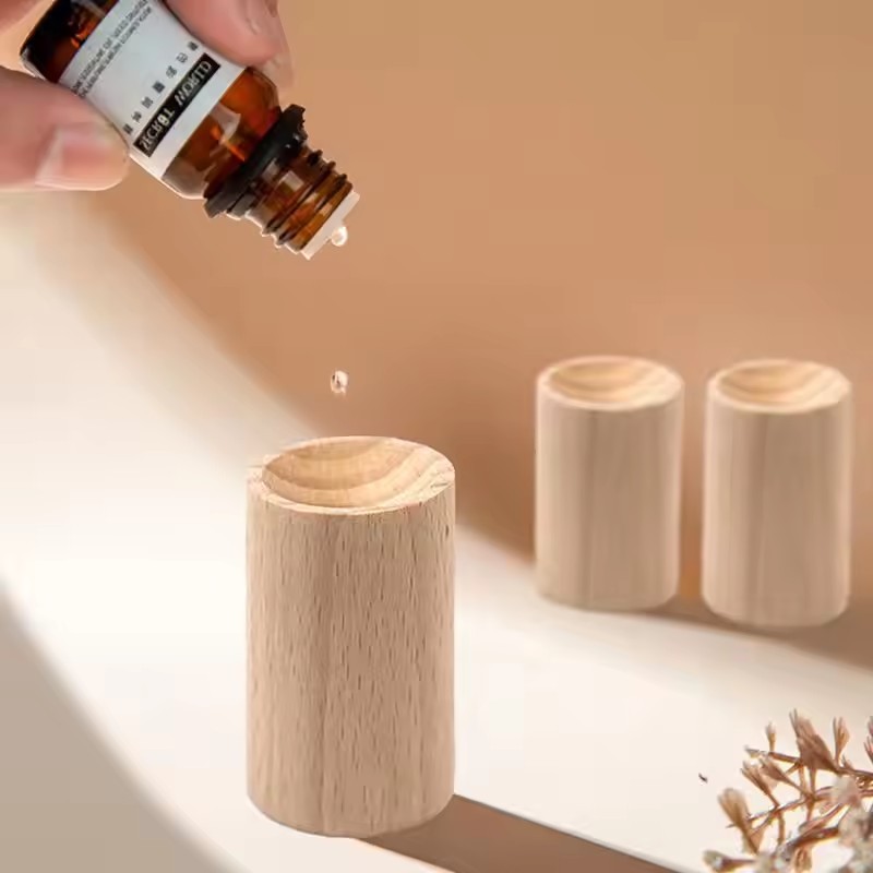 1 / 3 Máy khuếch tán tinh dầu bằng gỗ Hương liệu Máy khuếch tán xi lanh tròn bằng gỗ