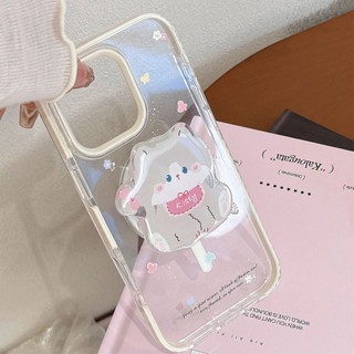 Ốp Lưng Điện Thoại iPhone 11 12 13 14 15 16 Pro Max Silicon Trong Suốt Chống Rơi Phim Hoạt Hình Hàn Quốc Puppy