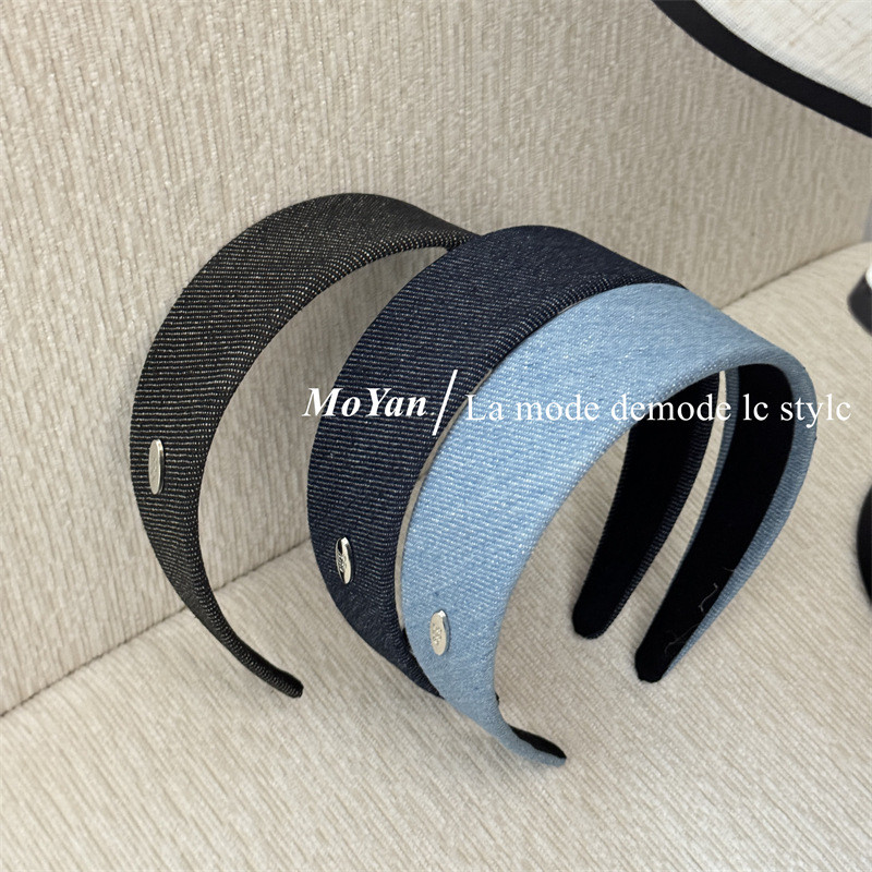 Băng đô nữ buộc tóc Denim hợp thời trang