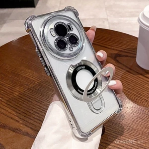 Ốp lưng Honor Magic 6 Pro 5G Magic 3 4 5 7 Pro, giá đỡ nhẫn sang trọng, mạ điện, ốp điện thoại từ tính, bảo vệ camera, túi khí chống sốc, vỏ acrylic cứng