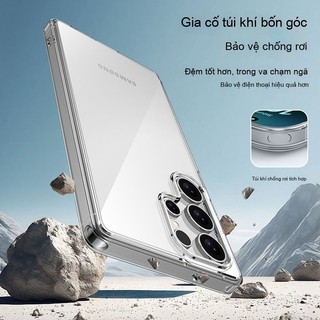 Ốp lưng Samsung Galaxy S22 S23 S24 S25 S26 Plus Ultra S26 Edge trong suốt chống sốc không ố vàng