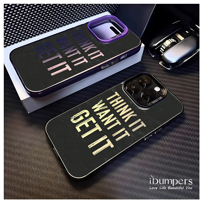 ibumpers Ốp Điện Thoại iPhone Cụm Từ Động Lực Họa Tiết Tiếng Anh Cho IPhone 16 15 14 12 13 11 Pro Max IP 7 8 Plus X XS XR Ốp Lưng IMD Cứng Và Nhẵn