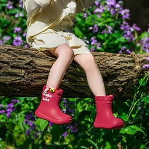 Giày đi mưa mùa hè cho trẻ em gái, ống cao chống nước, không trượt, giày nước hoạt hình cho học sinh