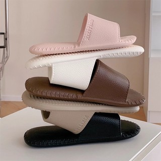 XIXITIAO Dép xỏ ngón nữ thời trang cổ điển vân da thư giãn tại nhà đế mềm EVA