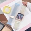Dây đeo bện Nylon + Vỏ đồng hồ co giãn thoáng khí cho Apple Watch Series11 / 10 46mm 42mm Ultra3 / 2 / 1 49mm 9 8 7 6 5 4 SE 45mm 44mm 41mm 40mm