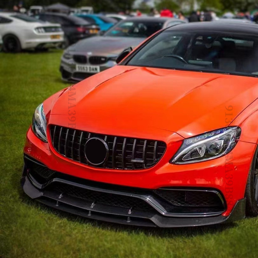 Lưới tản nhiệt cản trước phong cách GT GTR, Dành cho Mercedes W205 Benz C class C205 S205 A205 C43 2014 2015 2016 2017 2018 2019 2020 2021 2022 Hood Đầu vào lưới điều chỉnh phụ kiện