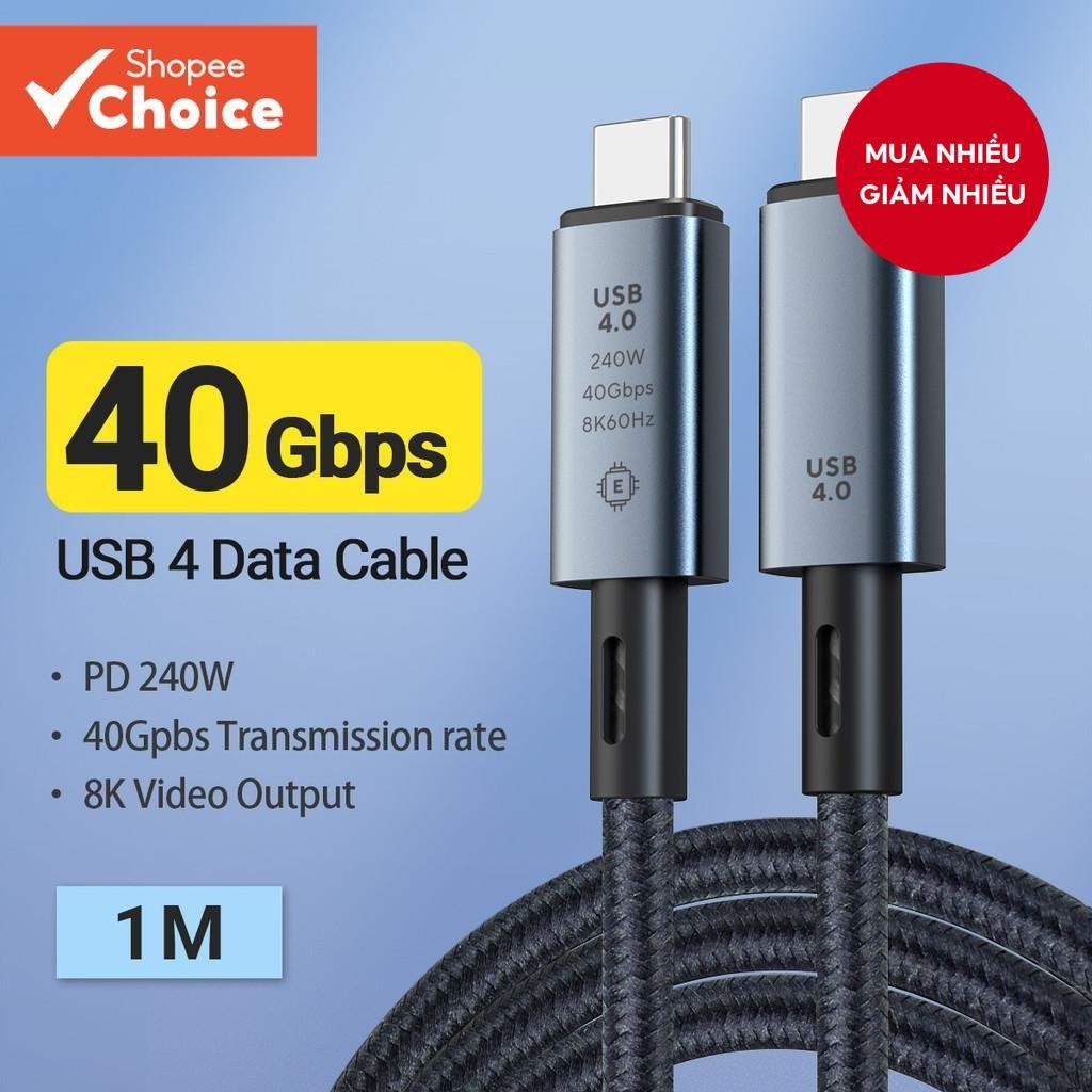 Đầu ra Video 8K60Hz Cáp USB-C 1m có sạc nhanh PD240W Tốc độ truyền ...