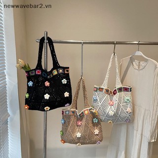 [Mới] Túi Tote dệt hoa Boho Túi đeo vai du lịch thông thường thời trang mùa hè dành cho nữ Túi mua sắm sức chứa lớn.