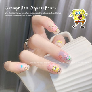 Miếng dán móng nghệ thuật SpongeBob, hình gấu, thỏ, Patrick, ngôi sao dễ thương, decal dập nổi, trang trí móng tay, dụng cụ làm móng cho tiệm nail