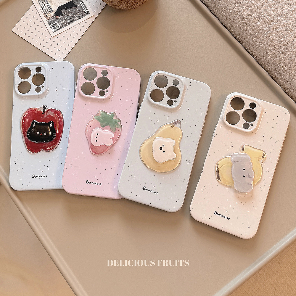 Ốp Điện Thoại Cho Chó Xoay Trái Cây Lập Thể Cho iPhone 17 Pro Max 16 15 14 13 Vỏ Bảo Vệ Chống Sốc