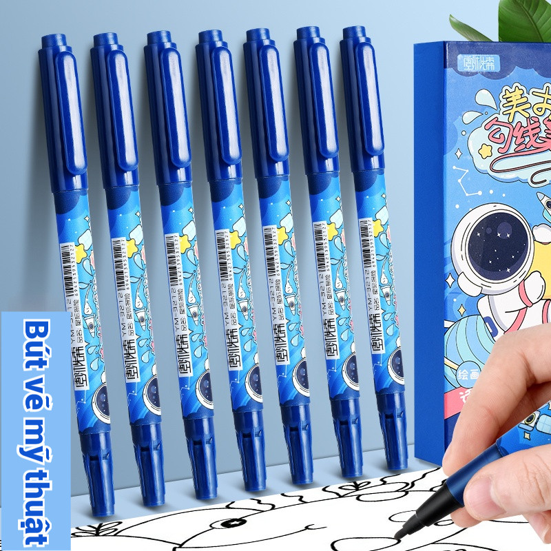 Bút Vẽ Tranh 2 Đầu Phi Hành Gia Mực Khô Nhanh, Chống Nước Dụng Cụ Mỹ Thuật Cho Học Sinh
