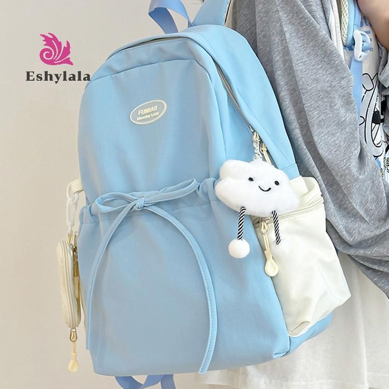 Thời Trang Nữ Công Suất Cao Nylon Chống Thấm Nước Đại Học Ba Lô Hợp Thời Trang Cho Bé Gái Laptop Trường Học Túi Du Lịch Màu Trơn Dễ Thương [MỚI]