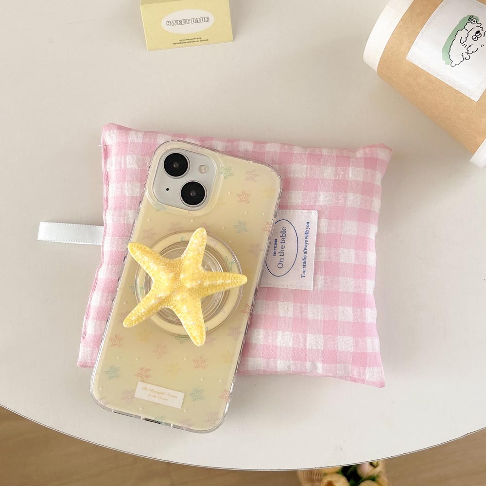 Ốp Lưng Cứng Tương Thích Với iPhone 13 13Pro 13ProMax 14 14Pro 14ProMax 15 15Pro 15ProMax 16 16Pro 16ProMax Ốp Nam Châm Họa Tiết Sao Biển