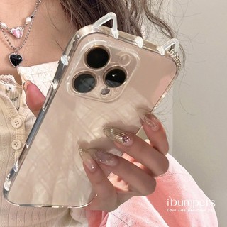 ibumpers Ốp Điện Thoại iPhone INS Thời Trang Mèo Dễ Thương Trong Suốt Ốp Lưng Hàn Quốc Ngôi Sao Cho iPhone 11 12 13 14 15 16 Pro Max