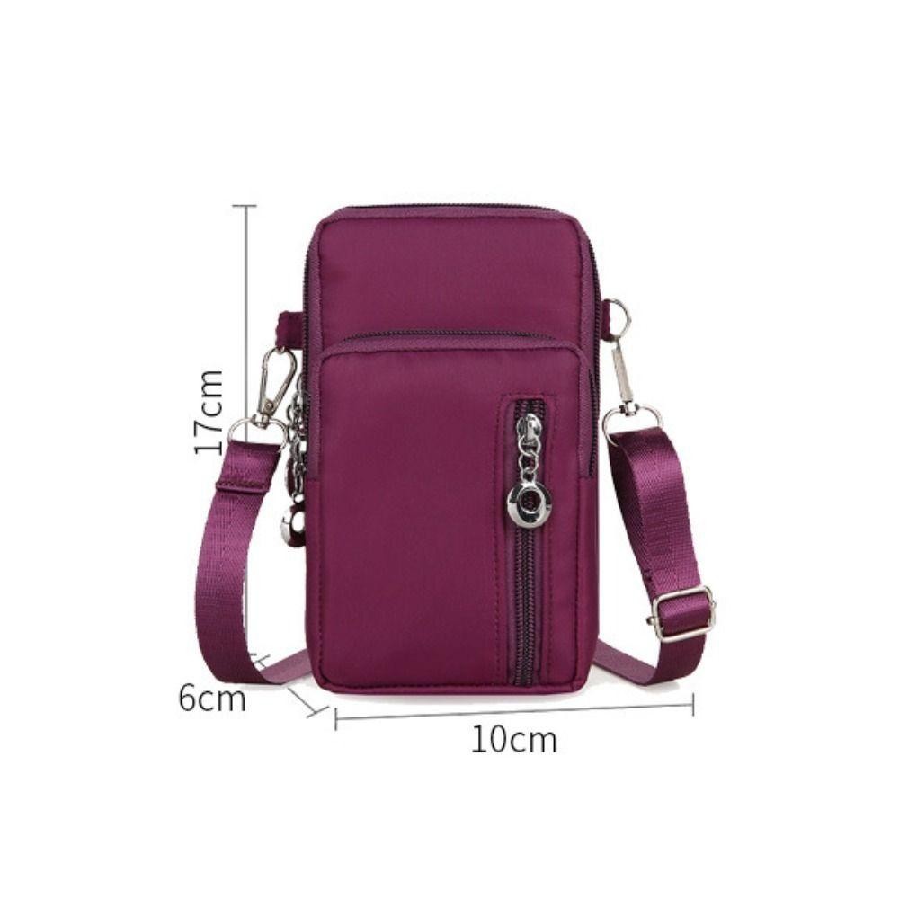 HOBBYIN Túi đeo chéo điện thoại di động HOBBYIN, Túi đeo vai đa chức năng chống mài mòn, Túi đựng điện thoại Mini Nylon thông thường sáng tạo
