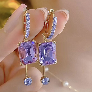 Bông Tai Tua Rua Pha Lê Tím Nữ Phong Cách Mới Hợp Thời Trang Cao Cấp Tính Khí Nhẹ Bông Tai Sang Trọng Bông Tai Tinh Tế