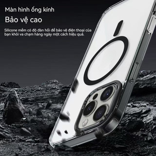 Ốp lưng TPU trong suốt cao cấp chống sốc không ố vàng hỗ trợ sạc không dây cho iPhone 16 15 14 13 Pro Max 14 15 16 Plus