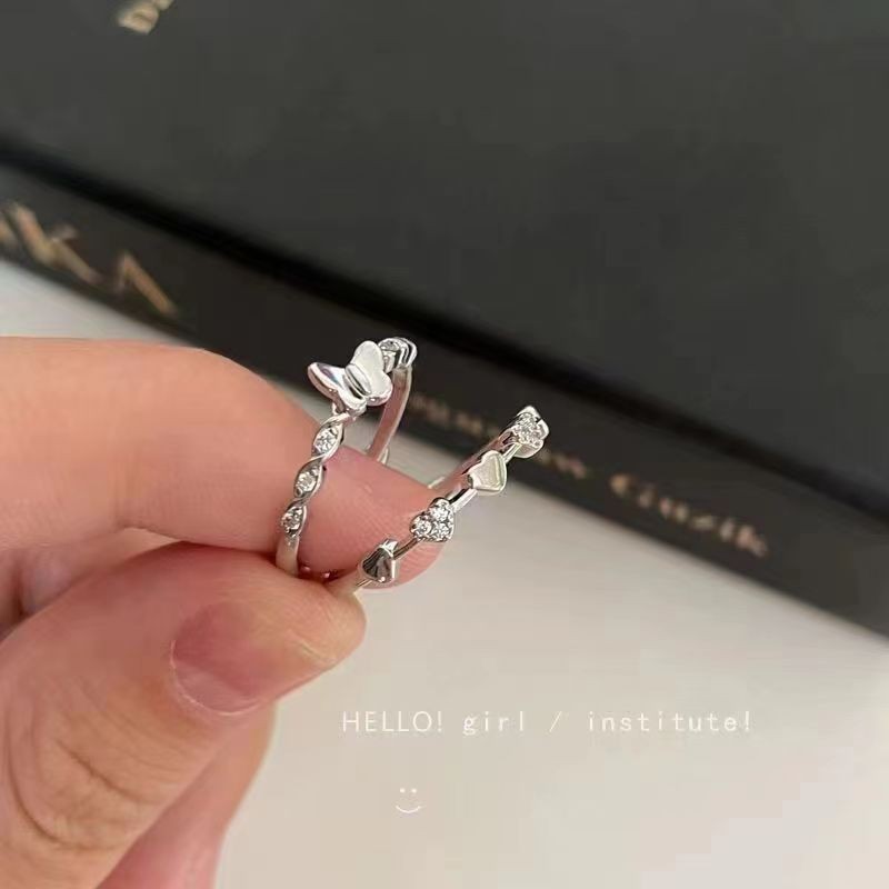 Nhẫn dây đơn giản kiểu bướm cho phụ nữ, cảm giác sang trọng nhẹ nhàng cao cấp, nhẫn mở điều chỉnh với thiết kế độc đáo
