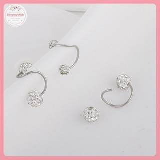 STHB 2 Chiếc Bông Tai Hạt Zircon Tinh Tế Cho Nữ Bé Gái Hợp Thời Trang Tối Giản Thông Qua Vít Phụ Kiện Trang Sức Quà Tặng VN