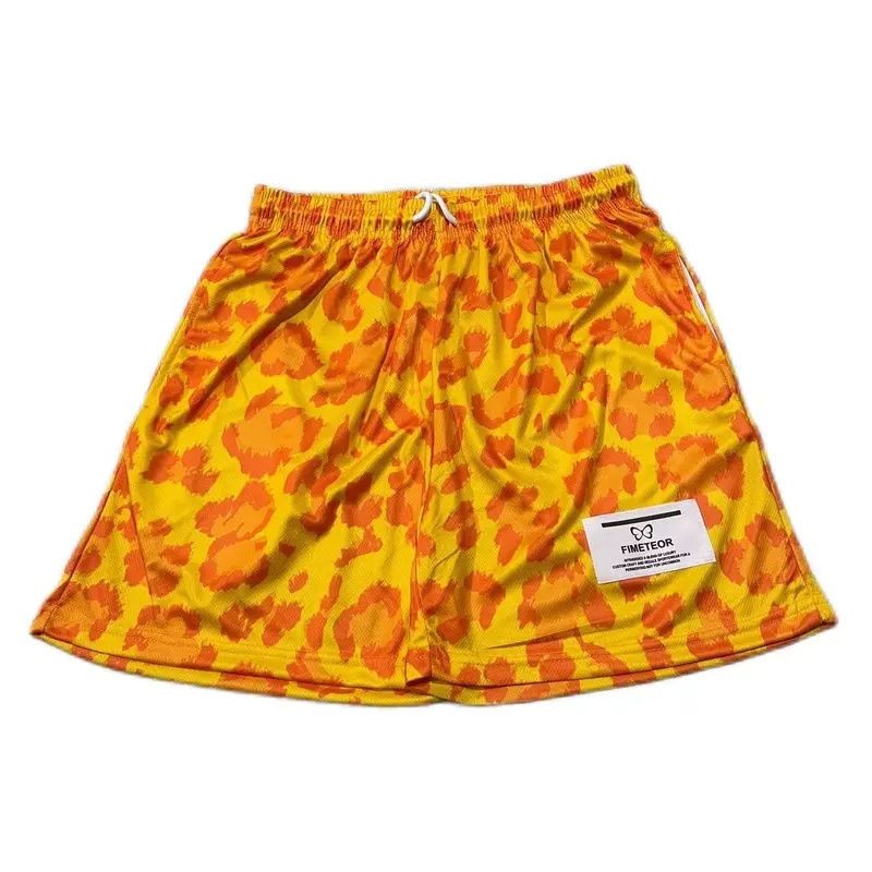 Mùa hè 2025 Quần short bóng rổ thể thao Mỹ họa tiết da báo mới dành cho nam, Quần short thông thường dành cho nam