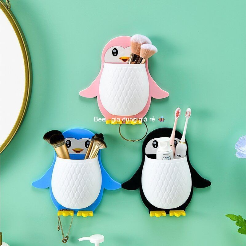 Khay đựng đồ dán tường chim cánh cụt, Khay đựng đồ nhà tắm, nhà bếp chính hãng Việt Nhật (ms 5706)