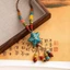 Mặt dây chuyền sao biển JVSUB, Vòng cổ hạt thủ công Bohemia, Vòng cổ chuỗi dân tộc đầy màu sắc bằng gốm sứ dành cho nữ