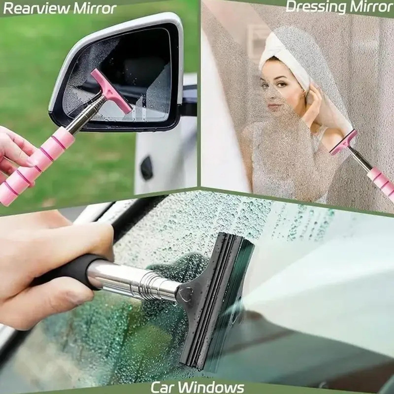 Khăn Lau Kính Chắn Gió Ô Tô Có Thể Thu Vào Cao Su Squeegee Gương Chiếu Hậu Bụi Tẩy Mưa