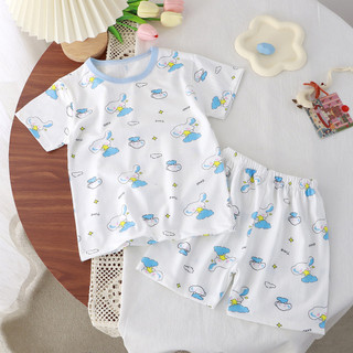 (6m-12Yrs) Bộ đồ ngủ ngắn tay cho trẻ em Unisex Bộ đồ ngắn tay Cotton Jacquard cho bé