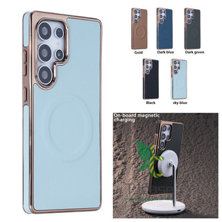 Vỏ da mạ điện từ tính Samsung Galaxy S25 S24 S23 S22 Ultra Plus Vỏ siêu mỏng mềm