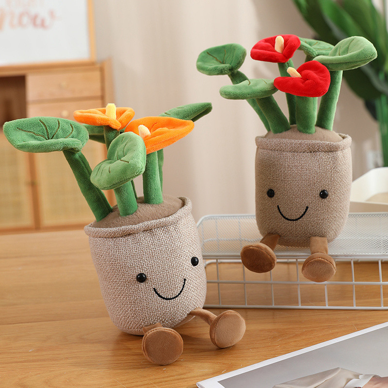 Rytanda Bàn Tay Đỏ Xanh Chậu Sang Trọng Đồ Chơi Mô Phỏng Dễ Thương Hoa Cây Gối Sang Trọng Móc Khóa Vui Vẻ Trẻ Em Quà Tặng Sinh Nhật Giáng Sinh