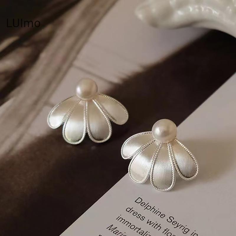 LUImo Một Đôi Cánh Hoa Ngọc Trai Tùy Chỉnh Bông Tai Nữ, Trang Sức Thời Trang Sang Trọng Nhẹ, Phụ Kiện Tối Giản SBS